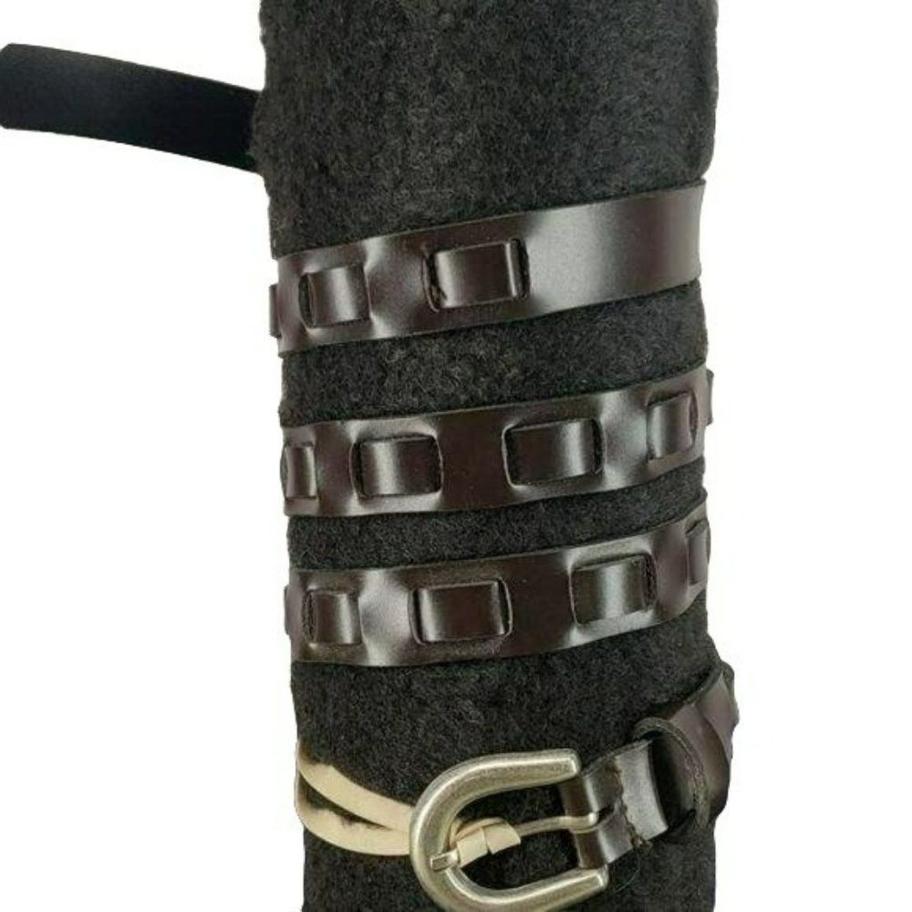 Brown Thin woven leather belt statement‎ piece